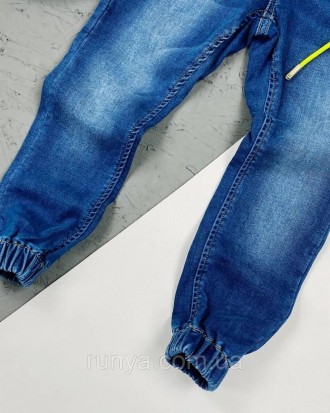 Детские весенние джинсы для мальчика. Ткань: коттон, пояс - резинка, манжет - ре. . фото 3