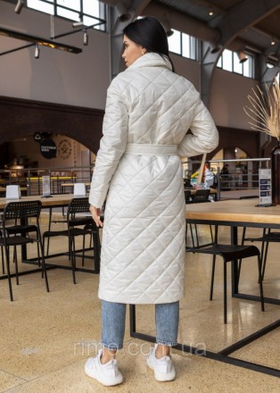 Женское демисезонное стеганое пальто из плащевки , модель без капюшона, есть кар. . фото 6