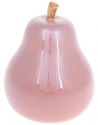 Фарфоровая фигурка "Груша" 12х12х15см, розовый перламутр c золотом. Київ. фото 1