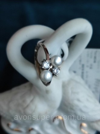 
Серебряное кольцо с жемчужинами и золотом. . фото 2