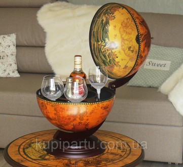 Глобус бар настольный Древняя карта коричневый сфера 33 см Гранд Презент 33002R. Киев. фото 1