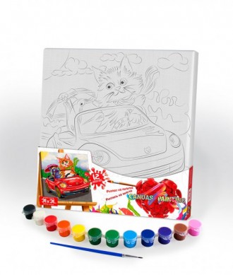 Картина розпис на полотні Danko Toys Кіт в автомобілі 31х31см (PX-07-10). Біла Церква. фото 1 Картина розпис на полотні Danko Toys Кіт в автомобілі 31х31см (PX-07-10). Біла Церква. фото 1