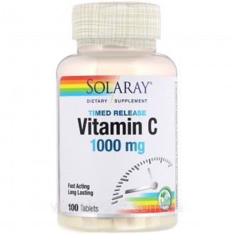 Витамин С Двухфазного Высвобождения, Vitamin C, Solaray, 1000 мг, 100 Таблеток. Київ. фото 1 Витамин С Двухфазного Высвобождения, Vitamin C, Solaray, 1000 мг, 100 Таблеток. Київ. фото 1