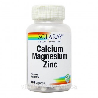 Кальций Магний Цинк, Calcium Magnesium Zinc, Solaray, 100 капсул. Київ. фото 1 Кальций Магний Цинк, Calcium Magnesium Zinc, Solaray, 100 капсул. Київ. фото 1