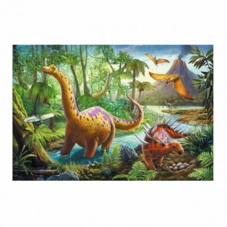Пазли Міграція динозаврів від польського виробника Trefl Яскраві і барвисті пазл. . фото 3
