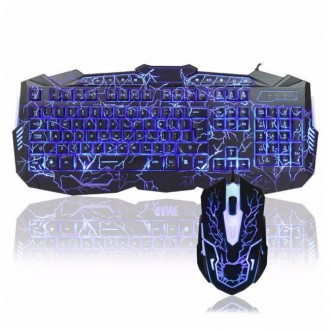 Игровая проводная мышь и клавиатура с подсветкой V100 с мультимедийными клавишам. . фото 3