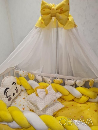 
Набор постельного белья в кроватку для новорожденного Avangard с балдахином, за. . фото 1