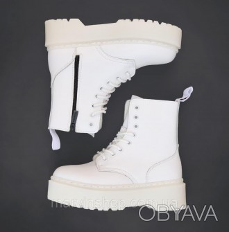 Женские ботинки белые зимние Dr. Martens Jadon 
Dr. Martens — это лучшая обувь в. . фото 1