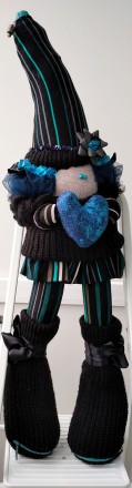 Кукла авторская большая интерьерная Грустный Смурф, материал текстиль, проволока. . фото 3