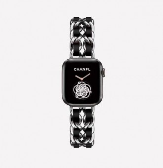 Металический Ремешок с кожаными вставками шанель для Apple Watch CHANEll 42/44 Ш. . фото 5