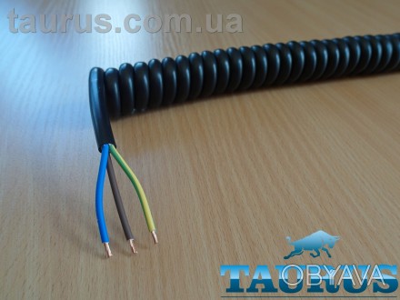 Мощный спиральный кабель чёрного цвета ThermoPulse Spiral Cable Power Black Long. . фото 1