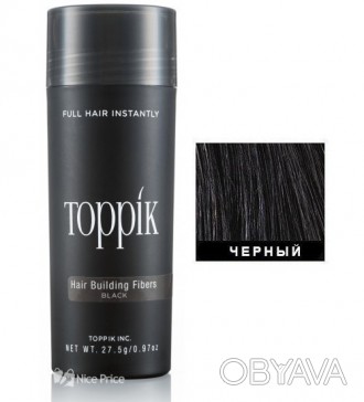 Кератиновый загуститель для волос Toppik (для маскировки залысин) 27,5г Черный (