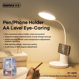 Описание Лампы настольной REMAX RT-E815 с подставкой для ручки и телефона LED La. . фото 4