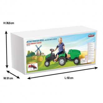 Педальный трактор -отличный подарок для ребенка на любой случай. Трактор имеет с. . фото 8