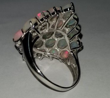  
Очень красивое серебряное кольцо 925 проба с натуральными эфиопскими опалами .. . фото 11