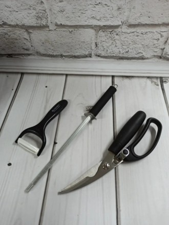 Набор ножей Edenberg на магнитной подставке с овощечисткой и мусатом
Непревзойде. . фото 6