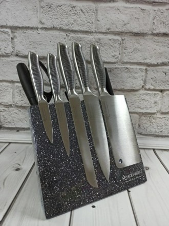 Набор ножей Edenberg на магнитной подставке с овощечисткой и мусатом
Непревзойде. . фото 2