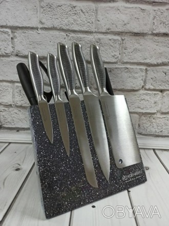 Набор ножей Edenberg на магнитной подставке с овощечисткой и мусатом
Непревзойде. . фото 1