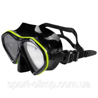 Набір для плавання маска з трубкою Dolvor лимонно-чорна М289Р+SN09P (термоскло, . . фото 3