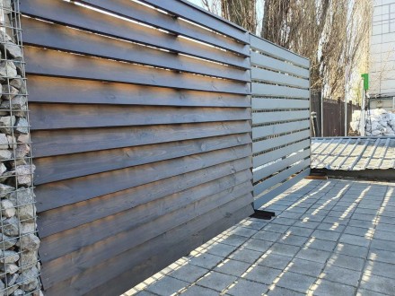 Деревянный забор LNK "Жалюзи" 2000х2000 мм - идеально подойдет для частного дома. . фото 3