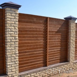 Деревянный забор LNK "Жалюзи" 2000х1700 мм - идеально подойдет для частного дома. . фото 1