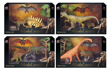 
Набор динозавров 4 вида,Стегозавр, Диплодок, Теризинозавр, Цератозавр в коробке. . фото 2