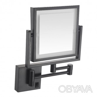 Зеркало подвесное, квадратное, двухстороннее, черное матовое покрытие, высококач. . фото 1