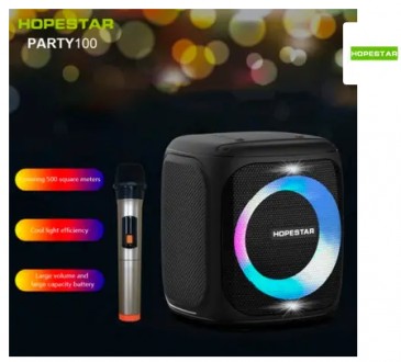 Портативна бездротова Bluetooth колонка Hopestar Party 100 50Вт Black з вологоза. . фото 6