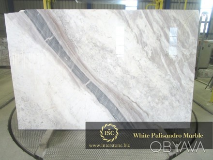 Сляби та облицювальні плити з Мармур Палісандро Вайт (Palisandro White Marble) т. . фото 1