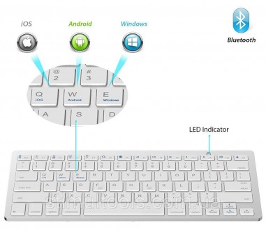 Описание:
 Стильная и компактная беспроводная bluetooth клавиатура с плоскими ра. . фото 4