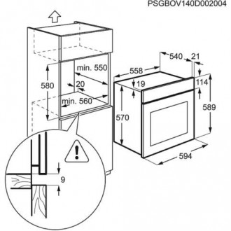 Мультифункциональный духовой шкаф ELECTROLUX EZB 53410 AK с кольцевым нагревател. . фото 3