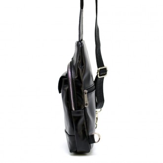 Компактный рюкзак мужской на одну шлейку, из натуральной кожи, GA-6103-4lx, от б. . фото 6