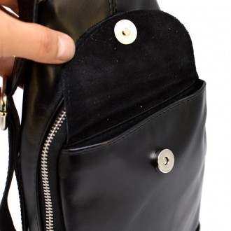 Компактный рюкзак мужской на одну шлейку, из натуральной кожи, GA-6103-4lx, от б. . фото 9