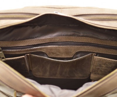 Чоловіча сумка-портфель для ноутбука і документів, з натуральної шкіри вичинки К. . фото 6