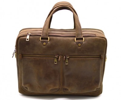 Чоловіча сумка-портфель для ноутбука і документів, з натуральної шкіри вичинки К. . фото 3