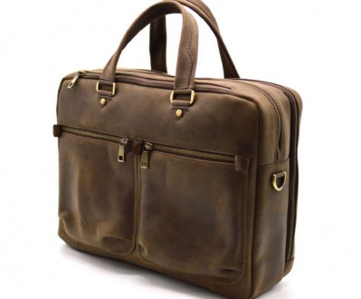 Чоловіча сумка-портфель для ноутбука і документів, з натуральної шкіри вичинки К. . фото 2