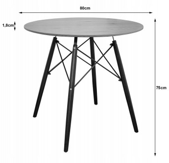 Современный круглый стол LEOBERT TODI 80:
• вневременной дизайн в сочетании с ид. . фото 4