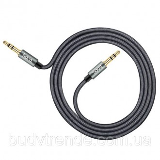 Аудио кабель Aux Hoco UPA03 (1m) (Серый). . фото 3