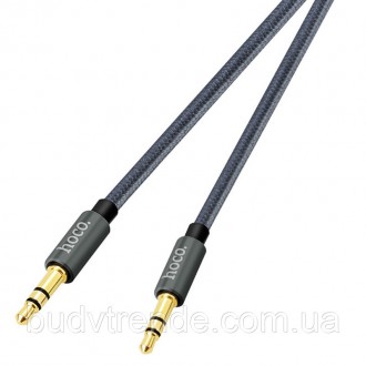 Аудио кабель Aux Hoco UPA03 (1m) (Серый). . фото 4
