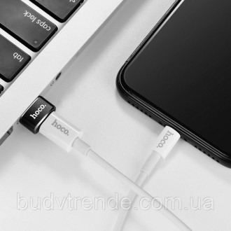 Переходник Hoco UA6 OTG USB Female to Type-C Male (Черный). . фото 7