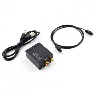 Оптичний аудіодекодер конвертер звуку optical SPDIF Toslink RCA-3.5 Перетворювач. . фото 8