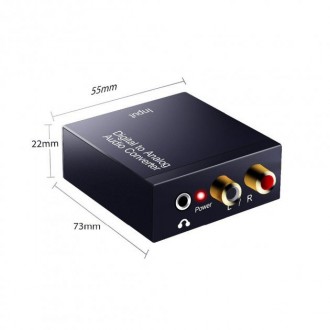 Оптичний аудіодекодер конвертер звуку optical SPDIF Toslink RCA-3.5 Перетворювач. . фото 7