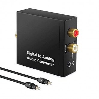 Оптичний аудіодекодер конвертер звуку optical SPDIF Toslink RCA-3.5 Перетворювач. . фото 2