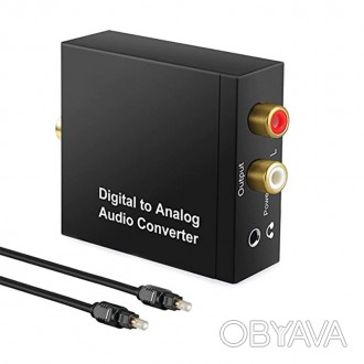 Оптичний аудіодекодер конвертер звуку optical SPDIF Toslink RCA-3.5 Перетворювач. . фото 1