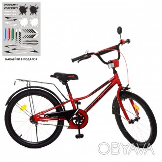 Велосипед дитячий PROF1 20д. Y20221 (1шт) Prime,червоний,дзвінок,підніжка. . фото 1