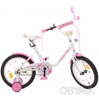 Велосипед дитячий PROF1 16д. Y1685 (1шт) Ballerina,SKD45,бело-рожевий,дзвінок,фо. . фото 1