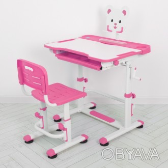 Детская школьная парта для девочки со стульчиком Bambi M 4818-8 розовая
 
	
	
	П. . фото 1