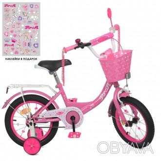 Велосипед детский 14 дюймов с багажником и корзинкой Y1411-1 Princess розовый
 
. . фото 1