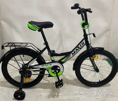 Велосипед детский двухколёсный 18 дюймов с приставными колесами и багажником "CO. . фото 1
