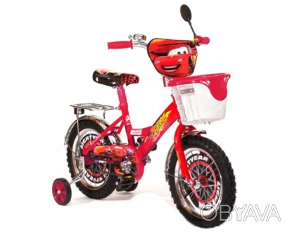 Детский двухколесный велосипед 16 дюймов Mustang Тачки с корзинкой красный
 
 Ха. . фото 1